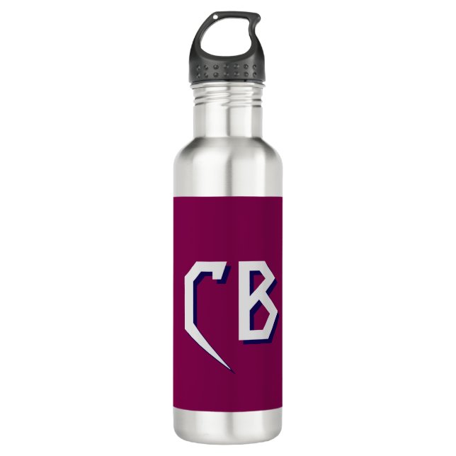 Berufliche moderne Minimalistische Monogramm-Initi Edelstahlflasche (Vorderseite)