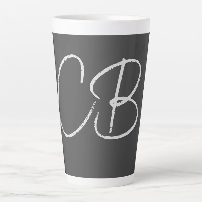 Berufliche moderne Minimalistische Monogramm-Initi Milchtasse (Vorderseite)