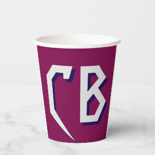 Berufliche moderne Minimalistische Monogramm-Initi Pappbecher