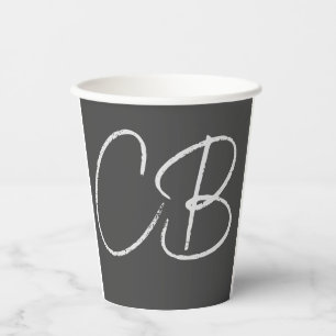 Berufliche moderne Minimalistische Monogramm-Initi Pappbecher