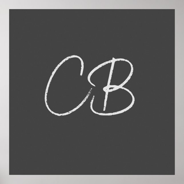 Berufliche moderne Minimalistische Monogramm-Initi Poster (Vorne)