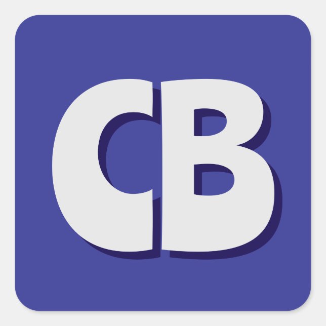 Berufliche moderne Minimalistische Monogramm-Initi Quadratischer Aufkleber (Vorderseite)