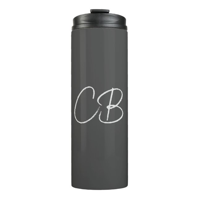 Berufliche moderne Minimalistische Monogramm-Initi Thermosbecher (Vorderseite)