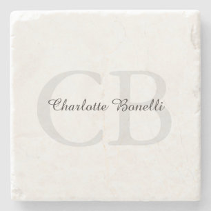 Berufliche moderne Monogramm-Minimalistische Erste Steinuntersetzer