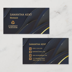 Berufliche moderne Navy & Gold-Visitenkarte Visitenkarte