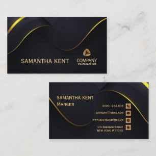 Berufliche moderne Navy & Gold-Visitenkarte Visitenkarte