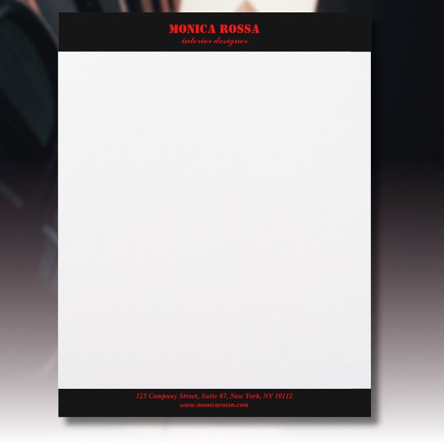 Berufliche, moderne Neon Red Letterhead Briefbogen (Von Creator hochgeladen)