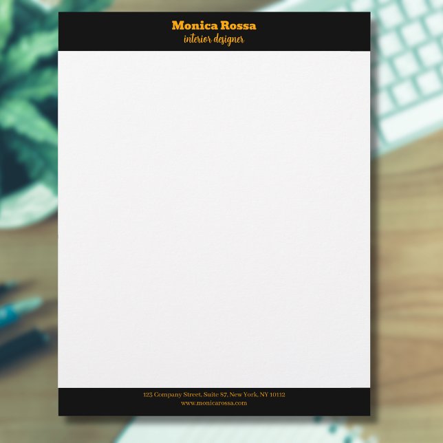 Berufliche, moderne Neonorange Letterhead Briefbogen (Von Creator hochgeladen)