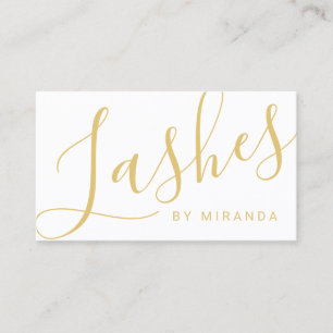 Berufliche moderne White and Gold Makeup Artist Visitenkarte