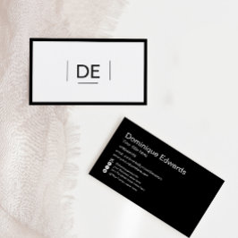 Berufliche Monogram Simple Black Social Media Visitenkarte