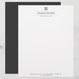 Berufliche Monogramm dunkelgrau auf weiß Briefbogen