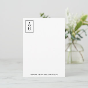 Berufliche Monogramm-Initialadresse Mitteilungskarte
