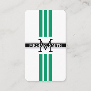 Berufliche Monogramm Moderne grüne Streifen Visitenkarte