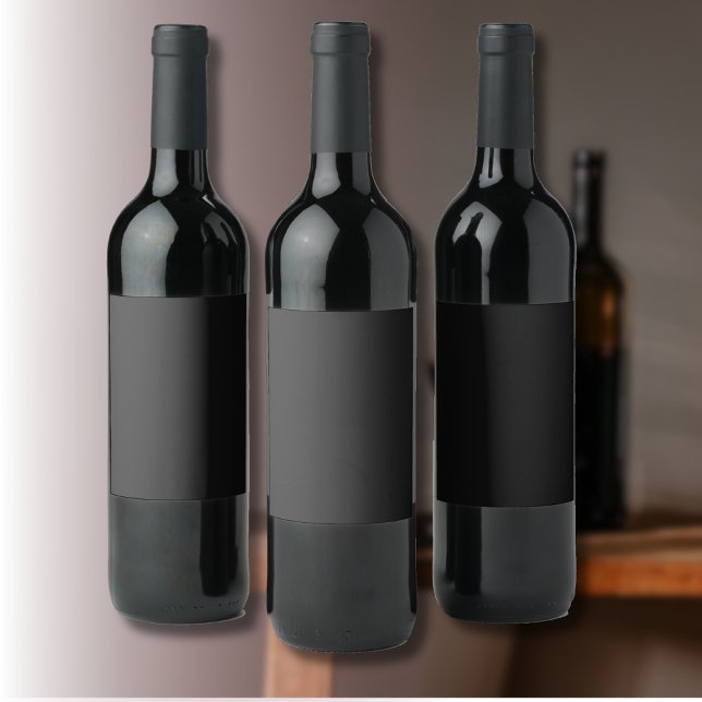 Berufliche Onyx Schwarz | Klassisches Elegant Weinetikett (Von Creator hochgeladen)