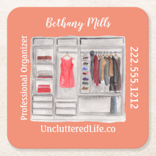 Berufliche Organisation für Wasserfarben Moderner Rechteckiger Pappuntersetzer