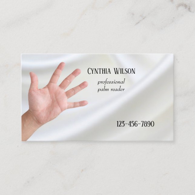 Berufliche Palm Reader Palmistry Business Card Terminkarte (Vorderseite)