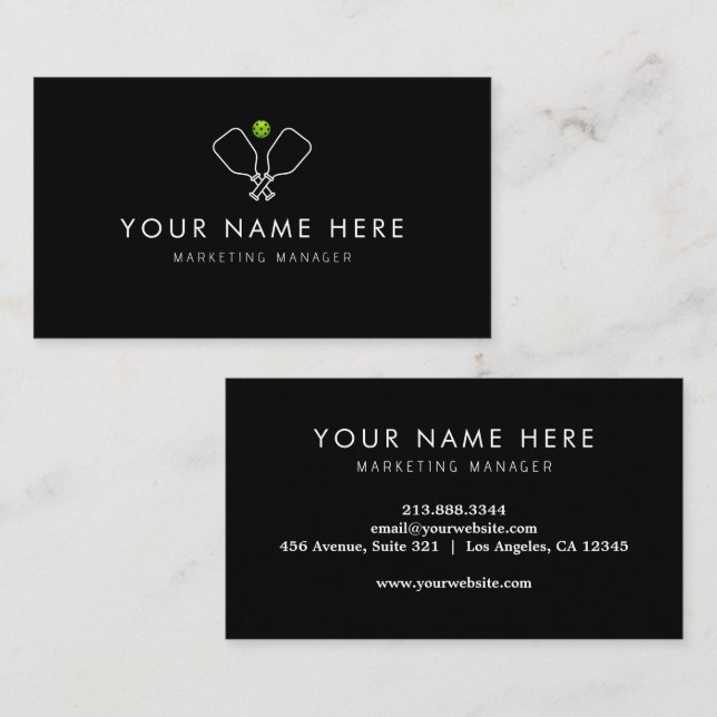 berufliche Pickleball-Visitenkarte Visitenkarte (Vorne/Hinten)