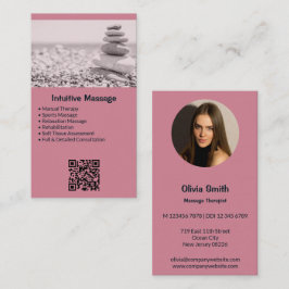 Berufliche Pink Massage Business Card & Foto Treuekarte