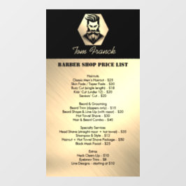 Berufliche Preisliste für Barbergeschäfte Fensteraufkleber
