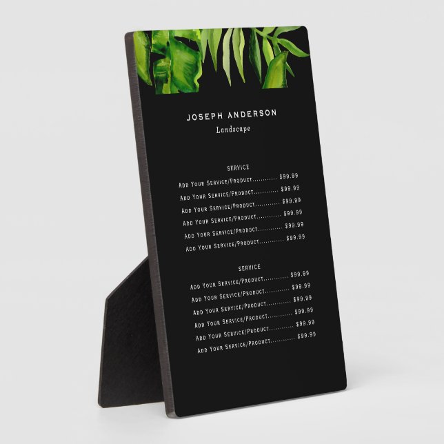 Berufliche Preisliste für Rasenpflege Fotoplatte (Seite)