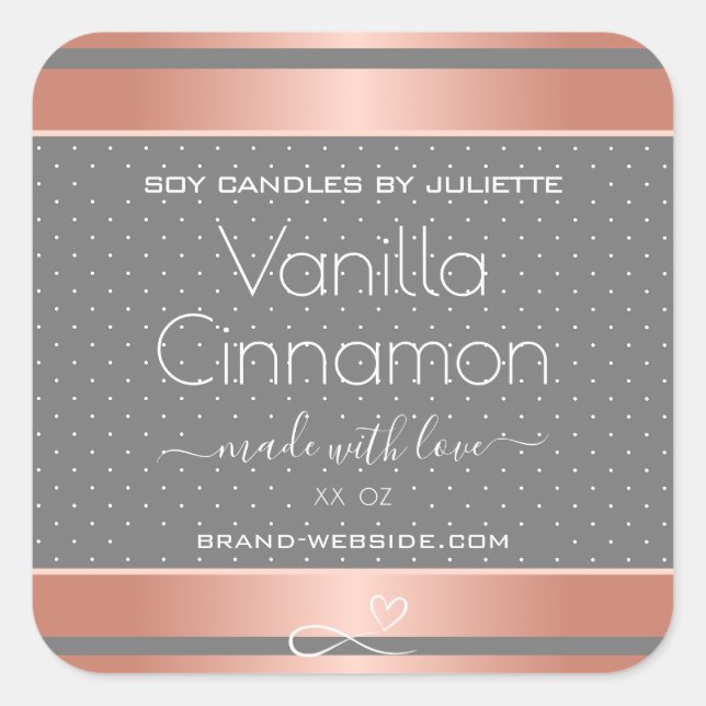 Berufliche Produktverpackungsmarken Rose Gold Quadratischer Aufkleber (Vorderseite)