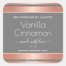 Berufliche Produktverpackungsmarken Rose Gold Quadratischer Aufkleber