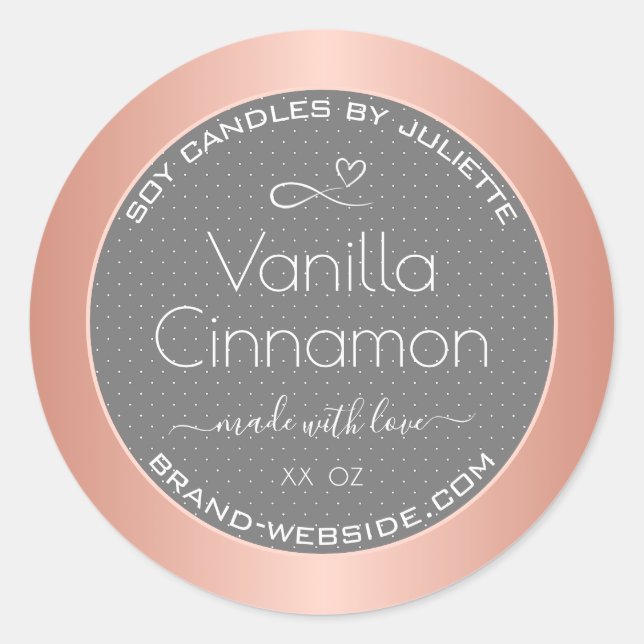 Berufliche Produktverpackungsmarken Rose Gold Runder Aufkleber (Vorderseite)