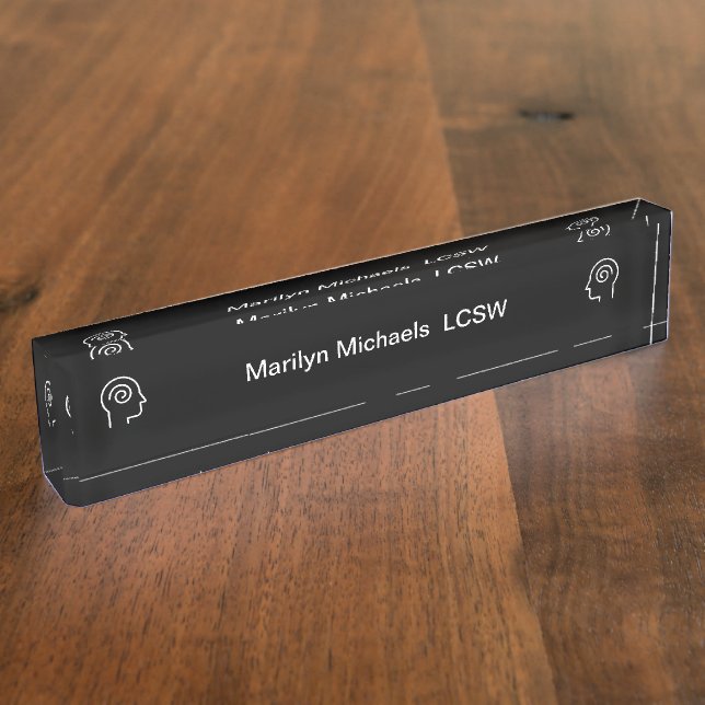 Berufliche Psychotherapeutin Namensplakette (Seite)