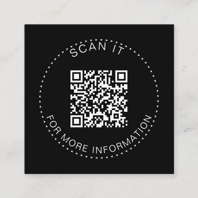 Berufliche QR-Code-Minimale Scannable-Werbeaktion Quadratische Visitenkarte (Vorderseite)
