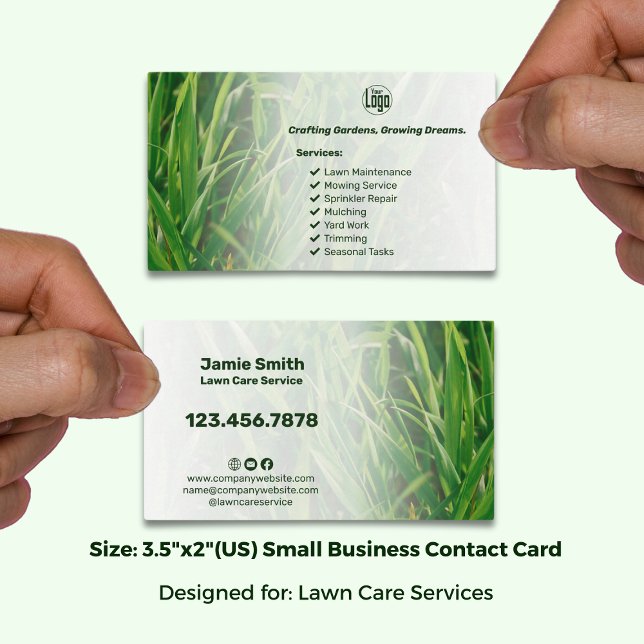 Berufliche Rasenpflege und Landschaften Visitenkarte (Professional Lawn Care & Landscaping Business Card; Size: 3.5 x 2 Inch)