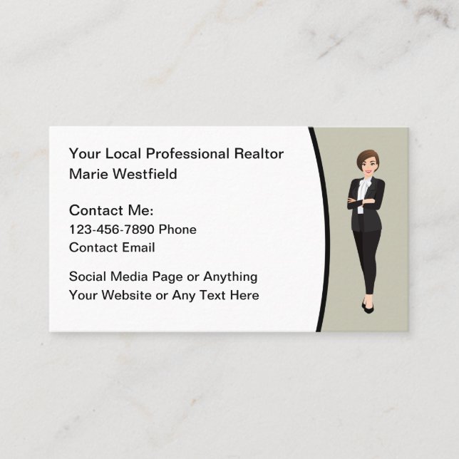 Berufliche Realtor Business Contact Cards Visitenkarte (Vorderseite)
