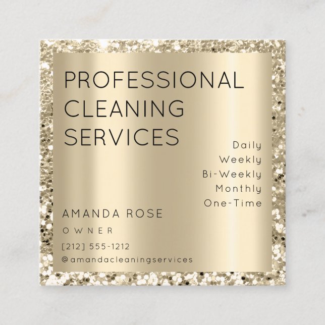 Berufliche Reinigung Service Residence Maid Gold Terminkarte (Vorderseite)
