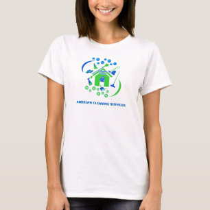 Berufliche Reinigungsangebote Das grüne und blaue T-Shirt
