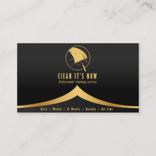 berufliche Reinigungsdienste für Gold und Schwarz Visitenkarte
