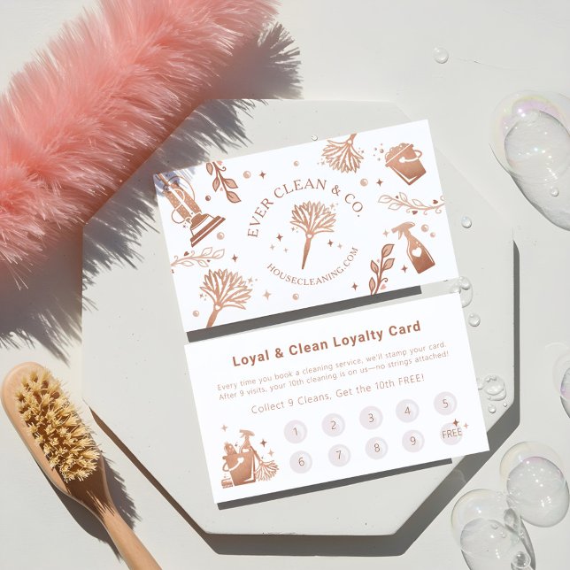 Berufliche Reinigungswerkzeuge/-artikel Treuekarte (Professional Maid & House Cleaning Tools/Supplies Loyalty Card)