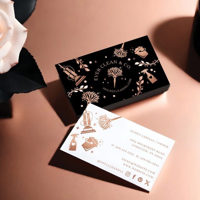 Berufliche Reinigungswerkzeuge/-artikel Visitenkarte (Professional Maid & House Cleaning Tools/Supplies Business Card)