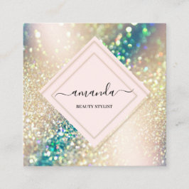 Berufliche Rose Frame Holograph Beauty Rose Quadratische Visitenkarte