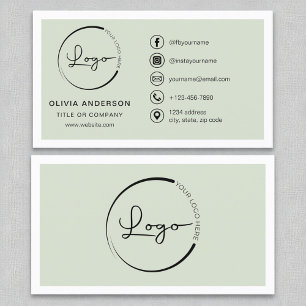 Berufliche Sage Green Business Logo Social Media Visitenkarte
