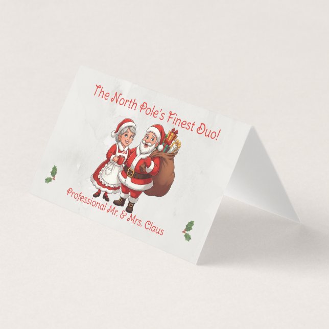 Berufliche Santa Business Card Zelt Mr. & Mrs. Cla (Vorderseite)