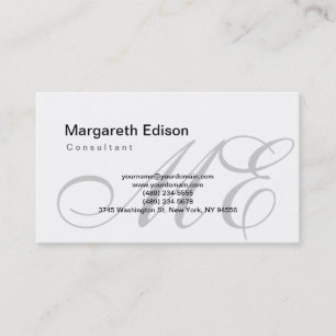 Berufliche Schlichte Monogramm-White-Business-Kart Visitenkarte