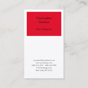 Berufliche Schlichte, rote und weiße Premiumsilbe Visitenkarte