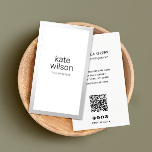 Berufliche schlichte weiß-silberne Grenze