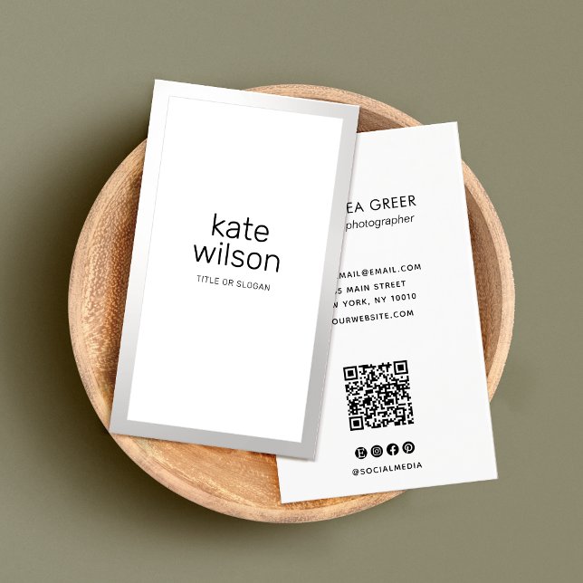 Berufliche schlichte weiß-silberne Grenze (Von Creator hochgeladen)