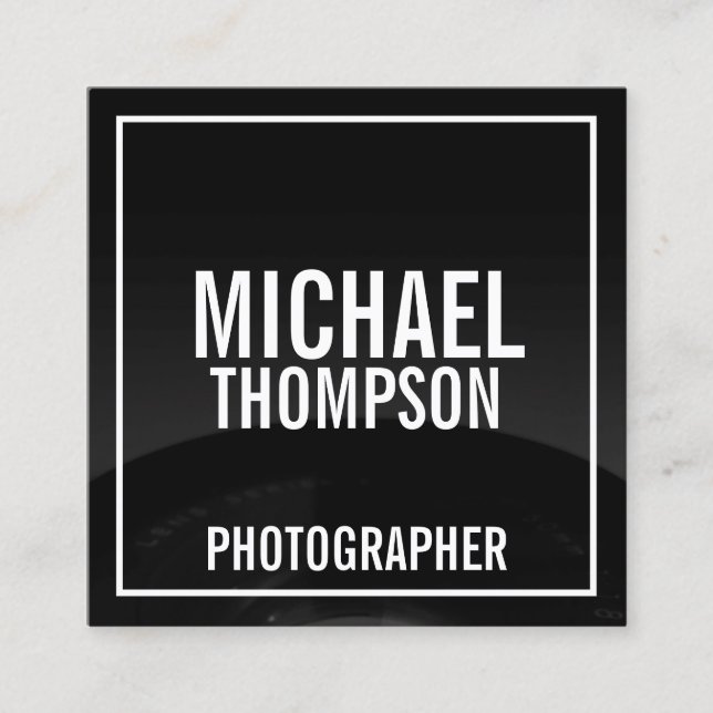Berufliche Schwarz-Weiß-Fotografie Quadratische Visitenkarte