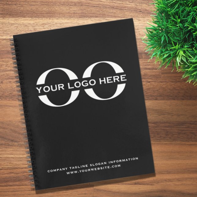 Berufliche Schwarz-weiße Firmenmarke Notizbuch (Von Creator hochgeladen)