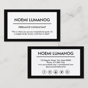 Berufliche schwarze u. weiße Sozialmedien Visitenkarte