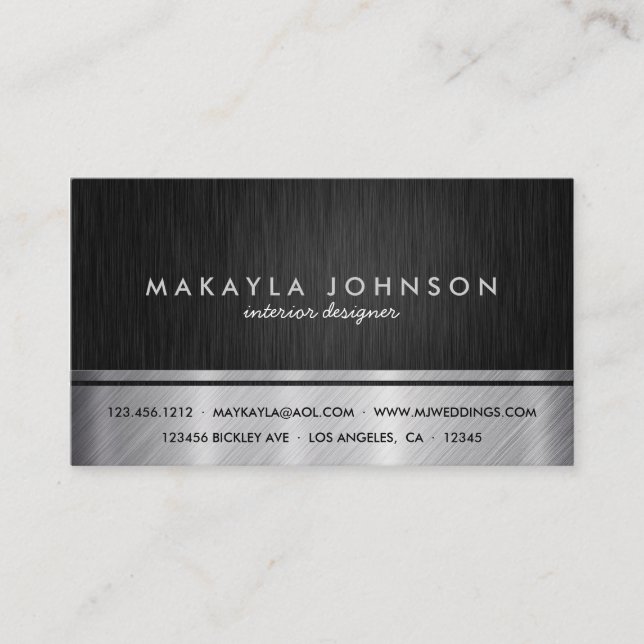 Berufliche schwarze und silberne Innenarchitektur Visitenkarte (Vorderseite)