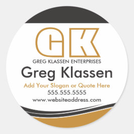 Berufliche Siegel in Gold und Brown Runder Aufkleber