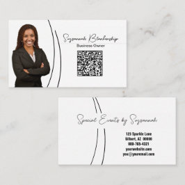 Berufliche Silver Sliver Imitate Glitzer Foto QR Visitenkarte