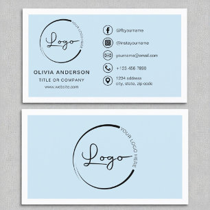 Berufliche Sky Blue Business-Logos Social Media Visitenkarte